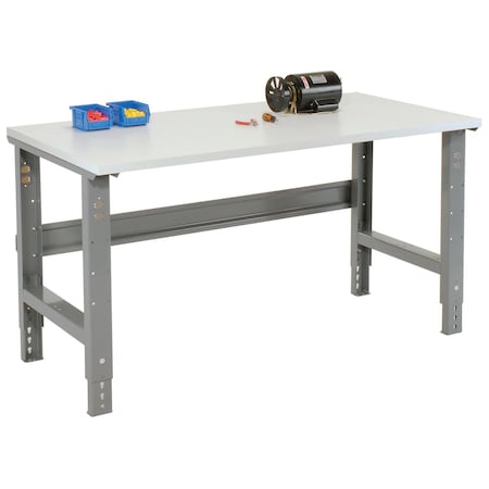 Global Industrial 48x30 Adjustable Height Workbench C-Channel Leg, ESD Square Edge Gray 237344